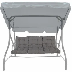 Poduszki na huśtawkę ogrodową, szare, pojedyncze.