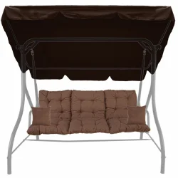 Poduszki ogrodowe 150cm na huśtawkę z daszkiem, brązowe. Komplet z jaśkami.