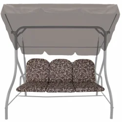 Poduszki na huśtawkę ogrodową 150cm, w brązowe spirale. Idealne na taras lub działkę.