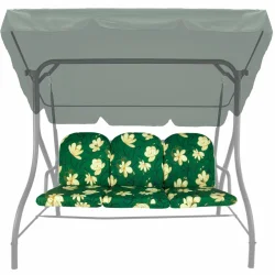 Poduszki ogrodowe na huśtawkę, rozmiar 150cm, kwiatowy wzór, zielono-żółte.