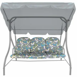 Poduszki na huśtawkę ogrodową, wzór kwiatowy, kolorowe motyle. Zestaw poduszek z jaśkami.