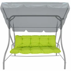 Poduszka na huśtawkę ogrodową 150cm, limonkowa, z daszkiem.