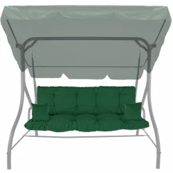 Poduszka ogrodowa 150cm na huśtawkę z jaśkami, kolor zielony.