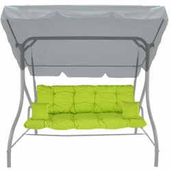 Poduszki ogrodowe 150cm na huśtawkę z jaśkami, kolor limonkowy.