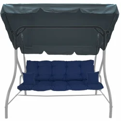 Poduszka ogrodowa 150cm na huśtawkę z daszkiem, w kolorze chabrowym. Pojedyncza poduszka z jaśkami.