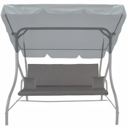 Poduszka ogrodowa 150cm na huśtawkę z jaśkami w szarym kolorze. Produkt idealny do ogrodu lub na taras.