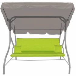 Poduszki ogrodowe 150cm na huśtawkę, limonkowe z daszkiem. komplet z jaśkami.