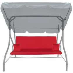 Poduszka 150cm na huśtawkę ogrodową z jaśkami, kolor czerwony. Idealna do ogrodu.