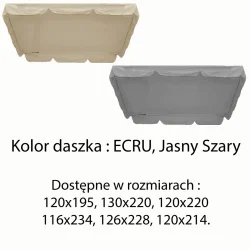 Daszek na huśtawkę w kolorze ecru i jasnoszarym. Dostępny w różnych rozmiarach.
