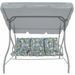 Poduszki na huśtawkę ogrodową 150cm, w kolorowy wzór kwiatowy. Idealne na taras lub działkę.