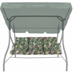 Poduszki na huśtawkę ogrodową 150cm, wzór tropikalny, z jaśkami. Idealne do ogrodu.