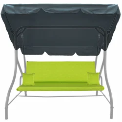 Poduszka na huśtawkę 150 cm z jaśkami i daszkiem, limonka. Idealna do ogrodu lub na taras.