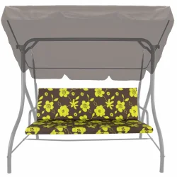 Poduszki ogrodowe 150cm na huśtawkę, wzór kwiatowy w kolorze żółto-brązowym. Pojedyncza poduszka.
