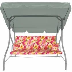 Poduszka ogrodowa 150cm na huśtawkę. Kolorowy wzór kwiatowy, w zestawie jaśki.