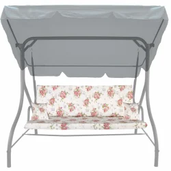 Poduszka ogrodowa 150cm na huśtawkę z jaśkami, wzór kwiatowy.