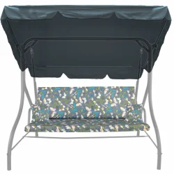 Poduszki ogrodowe 150cm na huśtawkę z daszkiem, wzór motyle na szarym tle. Komplet z jaśkami.
