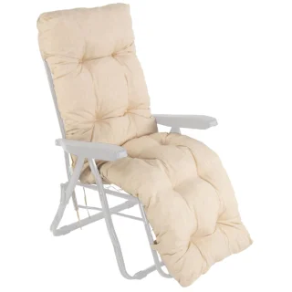 Poduszka na leżak z podnóżkiem, do ogrodu, pojedyńcza sztuka, beżowa.