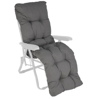 Poduszka na leżak ogrodowy z podnóżkiem, pojedyńcza sztuka, w kolorze szarym.