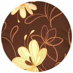 Poduszka ogrodowa 180cm na huśtawkę, brązowa z kwiatowym wzorem w odcieniach żółci.