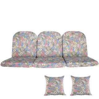 Poduszki ogrodowe 180cm na ławkę, kolorowe kwiaty, komplet z jaśkami. Idealne do ogrodu.