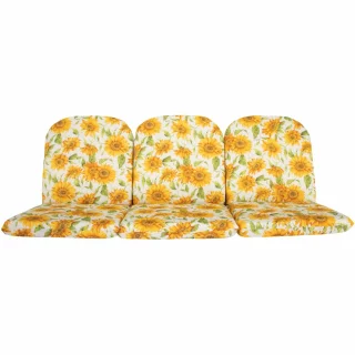 Poduszki ogrodowe 150cm na ławkę, wzór słonecznikowy, komplet.