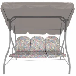 Poduszki na huśtawkę ogrodową 150 cm, wzór kwiatowy. Idealne do ogrodu lub na działkę.