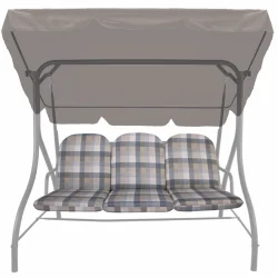 Poduszka na huśtawkę ogrodową 150cm, w kratkę. Idealna do ogrodu lub na taras.