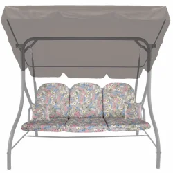 Poduszki ogrodowe 150cm na huśtawkę z daszkiem, z kwiatowym wzorem. Komplet poduszka z jaśkami.