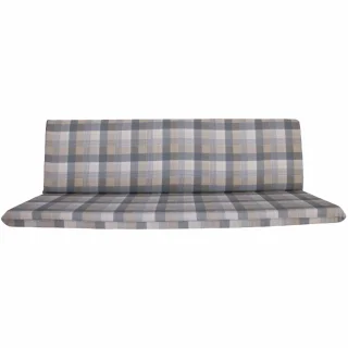 Poduszka ogrodowa 180cm na ławkę, szara krata. Idealna do ogrodu lub na taras.