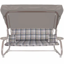 Poduszka na ławkę ogrodową 180cm, kratka, do ogrodu, z jaśkami.