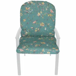 Poduszka na fotel 60cm, pojedyncza sztuka, zielony motyw kwiatowy z ptakami.