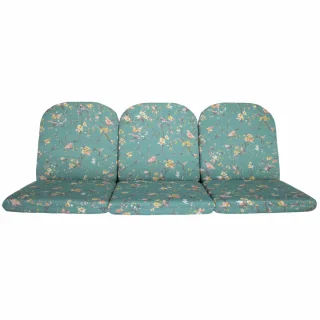 Poduszki ogrodowe 150cm na huśtawkę, turkusowe z kwiatowym wzorem. Komplet trzech poduszek.