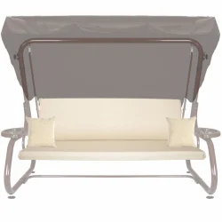 Poduszka na huśtawkę 180cm z jaśkami, do ogrodu, w kolorze beżowym.