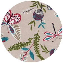 Poduszka 150cm na ławkę ogrodową, motyw kwiatowy z motylami, kolor beżowy z kolorowymi wzorami.