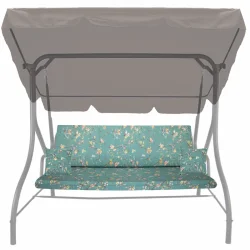 Poduszki na huśtawkę do ogrodu, wzór kwiatowy, turkusowe, komplet z jaśkami.