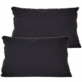 Antracytowe jaśki dekoracyjne na sofę, zestaw dwóch sztuk. Gładka faktura bez wzoru.