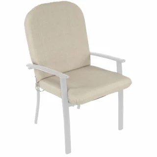 Poduszka na fotel ogrodowy, pojedyncza sztuka, beżowy kolor, prosty design.