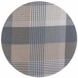 Pojedyncza poszewka na poduszkę do domu w beżowo-szarym wzorze w kratę.