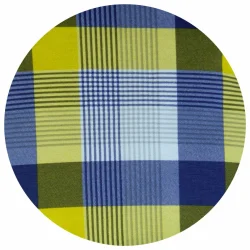 Poszewka dekoracyjna na poduszkę do domu, w żółto-niebieską kratę. Pojedyncza sztuka.