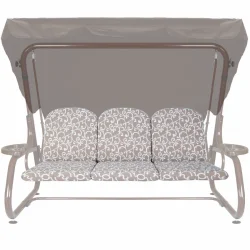 Poduszki 180cm na huśtawkę ogrodową. Beżowy kolor z białym wzorem.