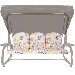 Poduszki na huśtawkę ogrodową, rozmiar 180 cm, wzór kwiatowy w ciepłych kolorach.