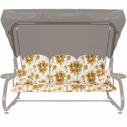 Poduszki ogrodowe na huśtawkę z jaśkami, wzór kwiatowy. Rozmiar 180 cm, przeznaczone do ogrodu.