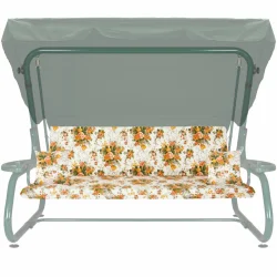 Poduszki 180cm na huśtawkę ogrodową, z jaśkami, kwiatowy wzór.