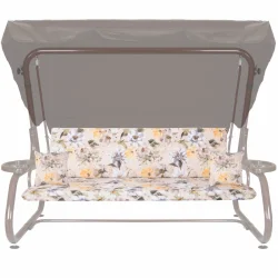 Poduszki na huśtawkę ogrodową 180cm z jaśkami, w kwiatowy wzór. Idealne na taras lub do ogrodu.