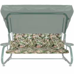 Poduszki ogrodowe 180cm na huśtawkę, wzór liściasty, pojedyncza poduszka z jaśkami.