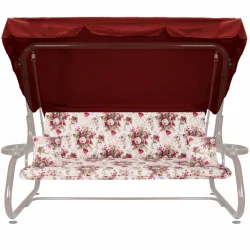 Poduszki ogrodowe 180cm na huśtawkę. Wzór kwiatowy, z daszkiem.