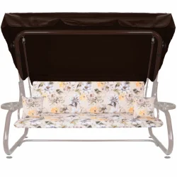 Poduszki ogrodowe 180cm na huśtawkę, w kwiatowy wzór z daszkiem. Komplet z jaśkami.