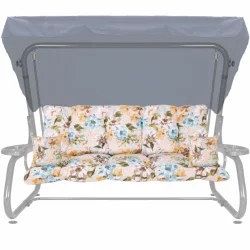 Poduszki na huśtawkę 180cm, kwiatowy wzór, komplet z jaśkami. Idealne do ogrodu.