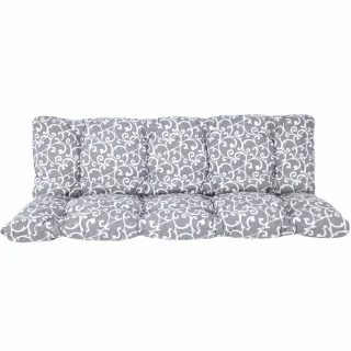 Poduszka ogrodowa 150cm na huśtawkę do ogrodu, szara z białym wzorem. Połączenie komfortu i elegancji.