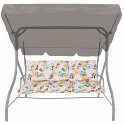 Poduszka ogrodowa na huśtawkę 150cm w kwiaty w pastelowych kolorach.